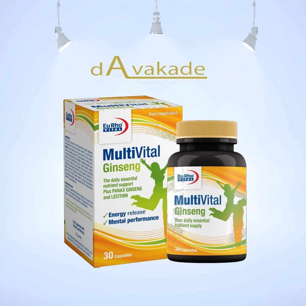کپسول مولتی‌ ویتال جینسینگ یوروویتال EuRho Vital، ۳۰ عددی