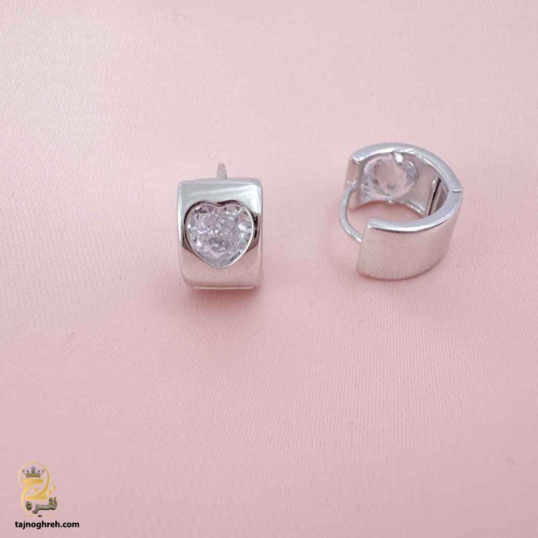 گوشواره نقره حلقه ای کوچک زنانه مدل ESW E34 — تصویر ۶