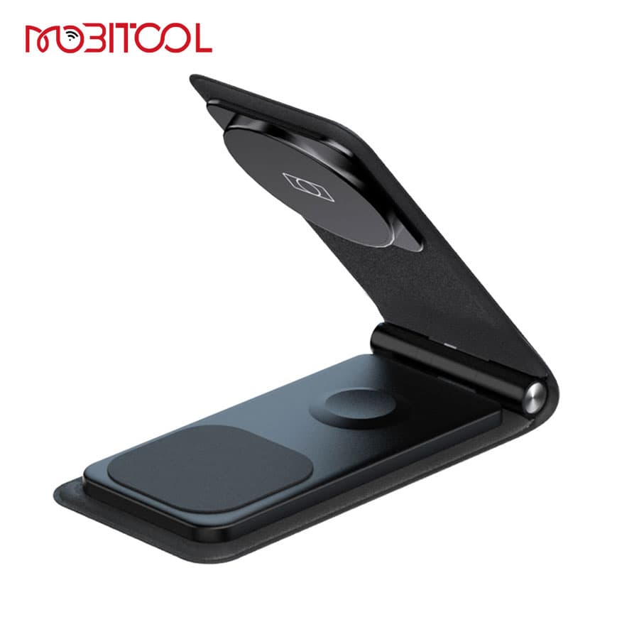 استند و شارژر وایرلس رو میزی سه کاره لولو Levelo Arch Trio MagSafe Wireless Qi Compact Charging Stand — تصویر ۵