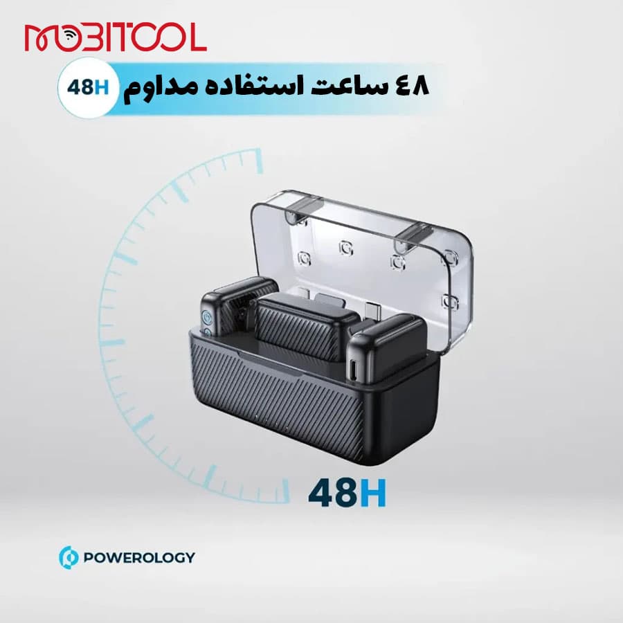 میکروفون یقه‌ ای حرفه ای 2 فرستنده وایرلس پاورولوژی Powerology Dual Microphone Professional Set PMLV2CMIC — تصویر ۲