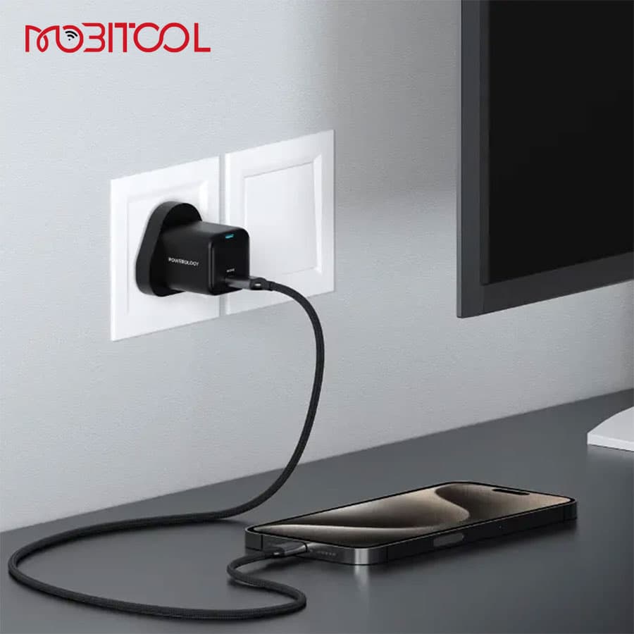 آداپتور 20 وات پاورولوژی Powerology Ultra Compact Gan Charger 20W PWCUQC016 — تصویر ۴