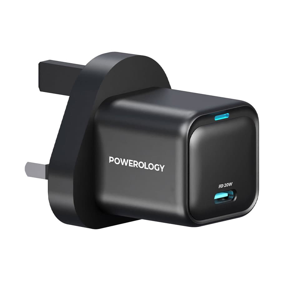 آداپتور 20 وات پاورولوژی Powerology Ultra Compact Gan Charger 20W PWCUQC016