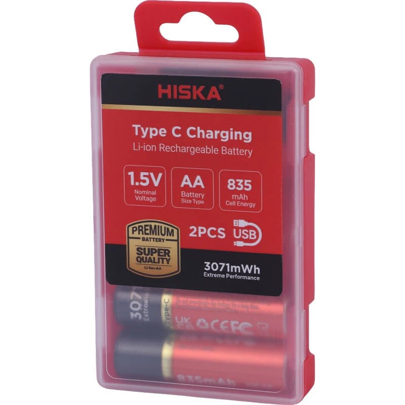 باتری دوتایی قلمی شارژی هیسکا Hiska H16-AA2 AA 835mAh — تصویر ۲