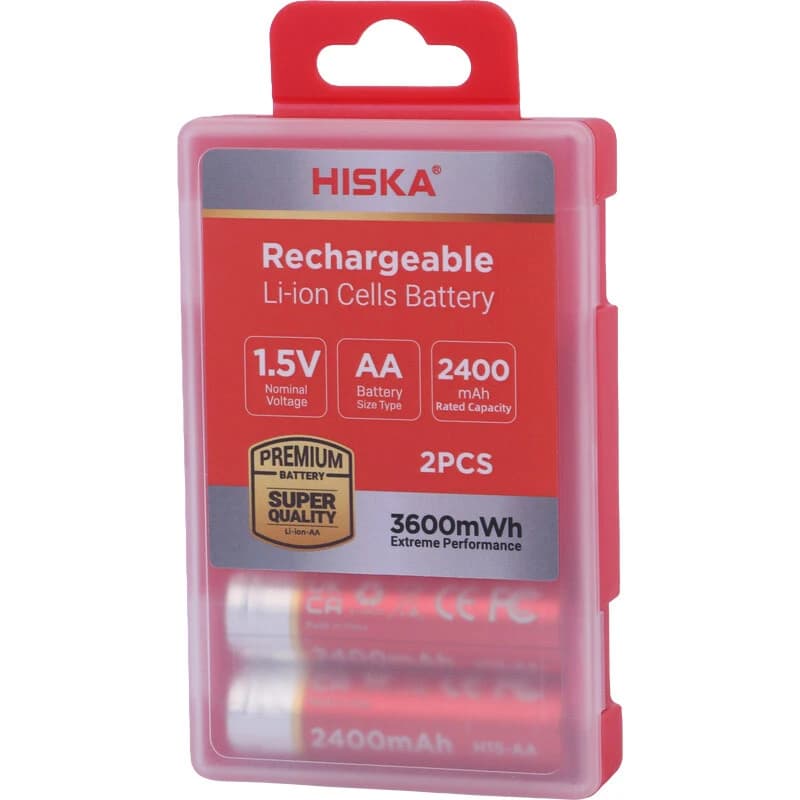 باتری دوتایی قلمی شارژی هیسکا Hiska H15-AA2 AA 2400mAh — تصویر ۲