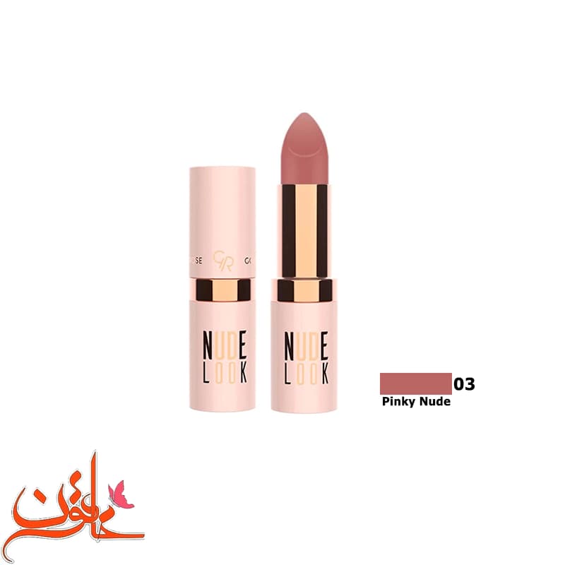 رژ لب جامد گلدن رز مدل نود لوک شماره 03 Golden Rose Lipstick