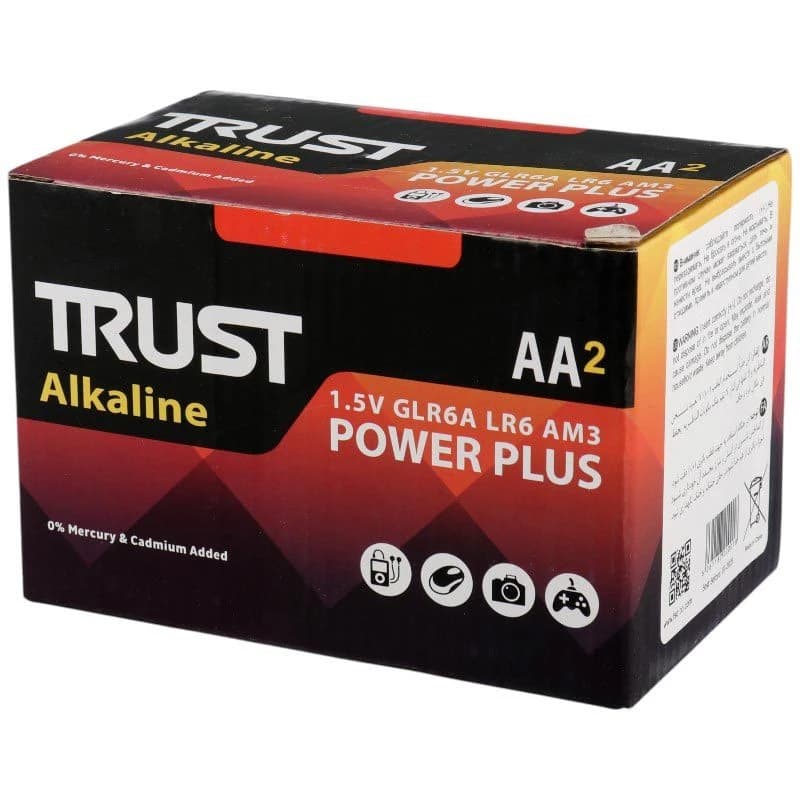 باتری دوتایی قلمی تراست Alkaline Power Plus LR6 — تصویر ۲