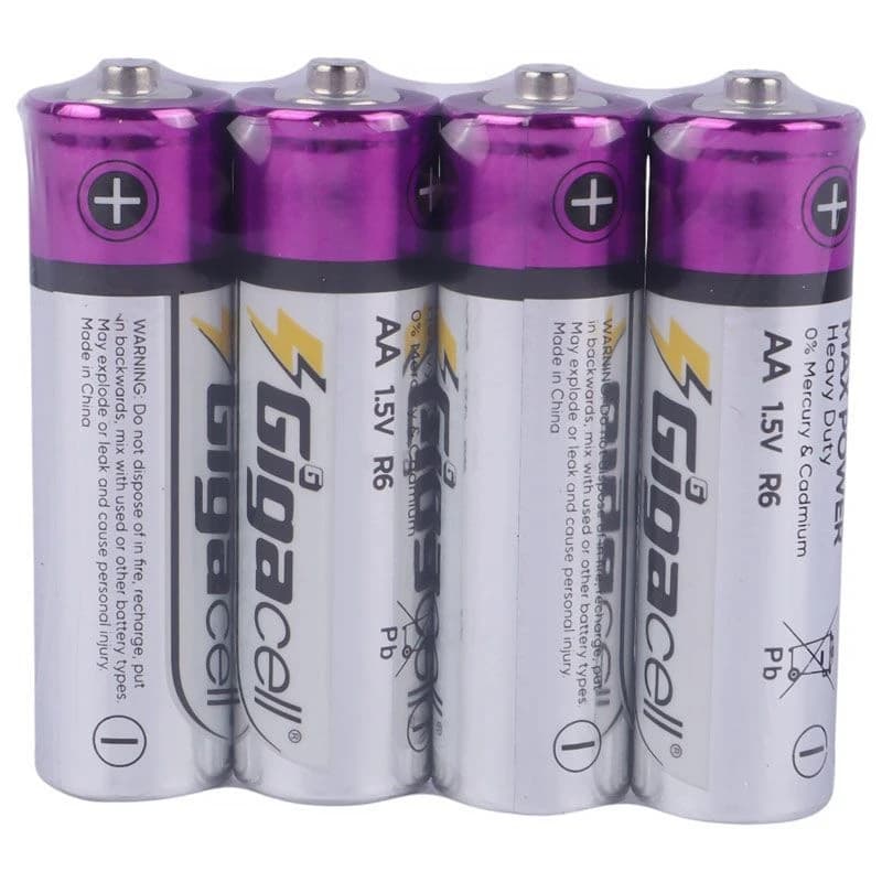 باتری چهارتایی قلمی گیگاسل Max Power Heavy Duty R6 شرینک