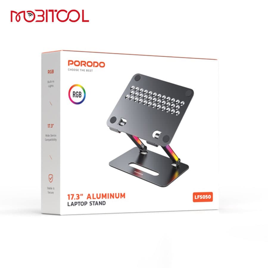 استند آلومینیومی لپ تاپ پرودو Porodo 17.3″ Aluminum Laptop Stand PD-LFST050-GY — تصویر ۵