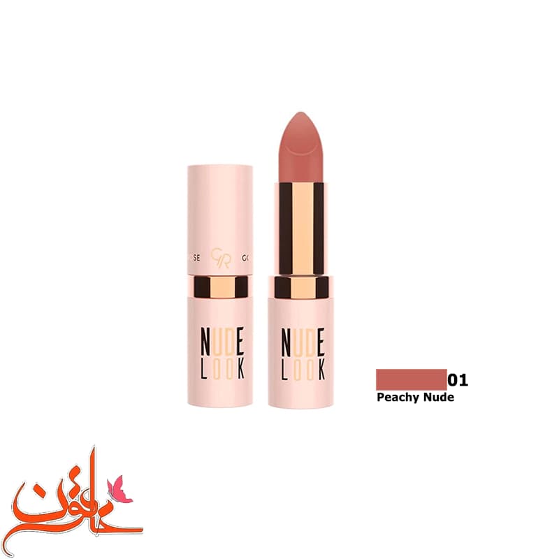 رژ لب جامد گلدن رز مدل نود لوک شماره 02 Golden Rose Lipstick