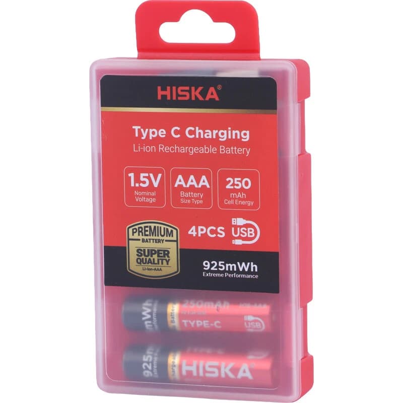 باتری دوتایی نیم قلمی شارژی هیسکا Hiska H16-AAA2 AAA 250mAh — تصویر ۱۰
