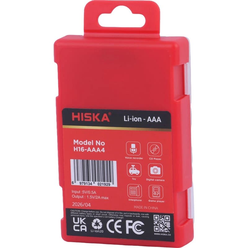 باتری دوتایی نیم قلمی شارژی هیسکا Hiska H16-AAA2 AAA 250mAh — تصویر ۱۲