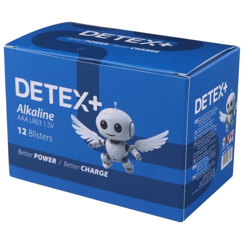 باتری دوتایی نیم قلمی Detex+ Alkaline LR03 1.5V AAA — تصویر ۲