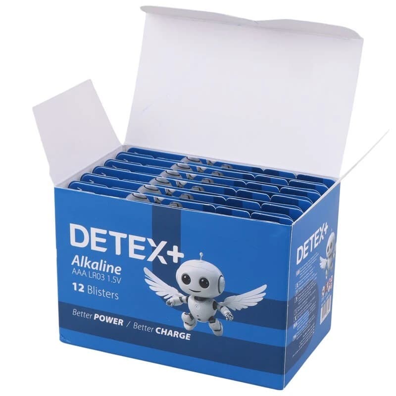 باتری دوتایی نیم قلمی Detex+ Alkaline LR03 1.5V AAA — تصویر ۳