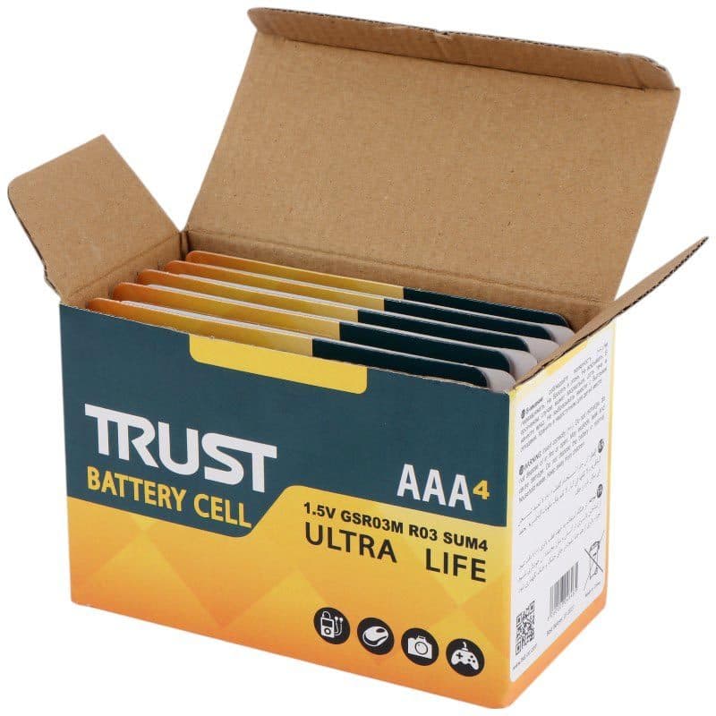 باتری چهارتایی نیم قلمی تراست Ultra Life R03 — تصویر ۳