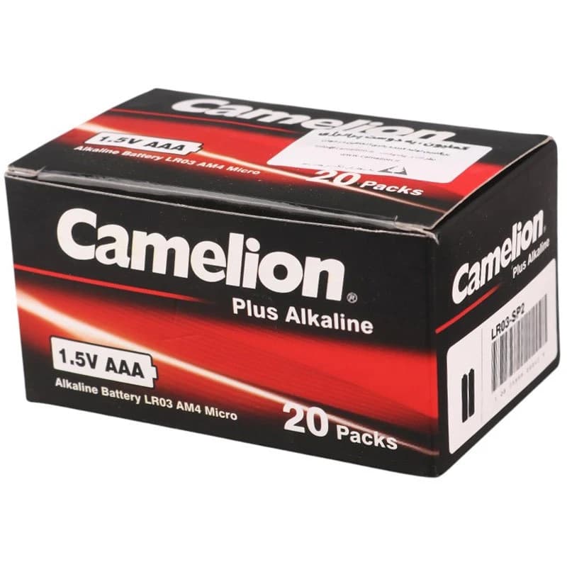 باتری دوتایی نیم قلمی Camelion Plus Alkaline LR03 AM4 1.5V AAA شرینک — تصویر ۲