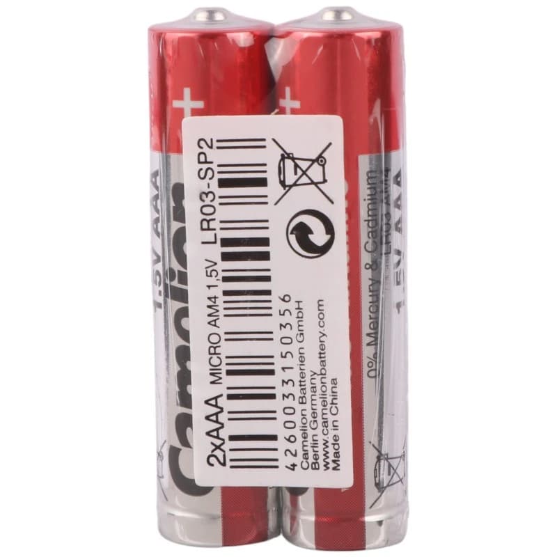 باتری دوتایی نیم قلمی Camelion Plus Alkaline LR03 AM4 1.5V AAA شرینک — تصویر ۳