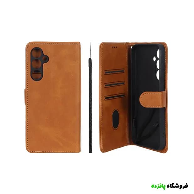 کیف موبایل مگنتی سامسونگ S23 FE داخل مخمل مدل Crystal – عسلی