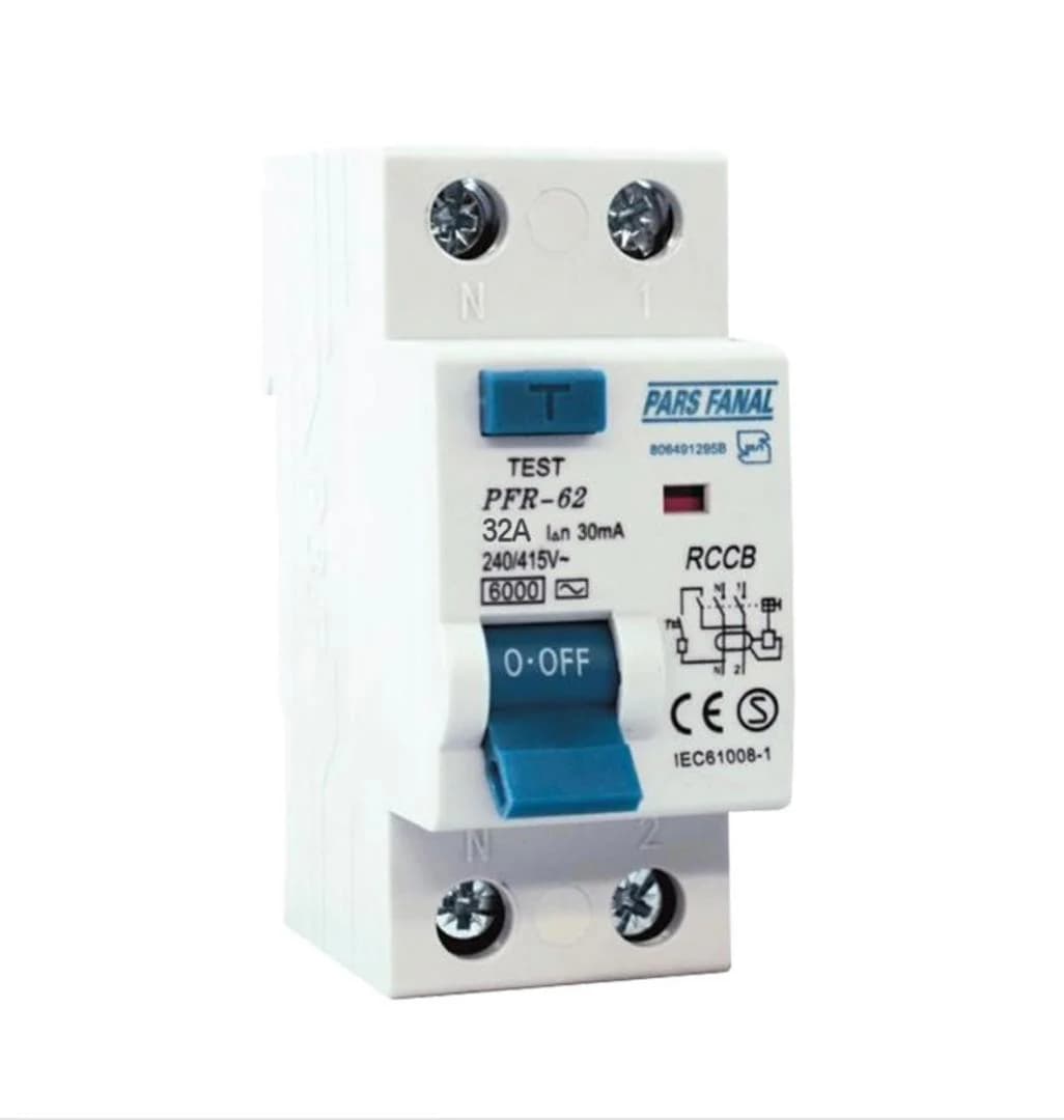 کلید محافظ جان، مدل PFR-2P-30MA & 300MA، دو پل، ۶۳ آمپر
