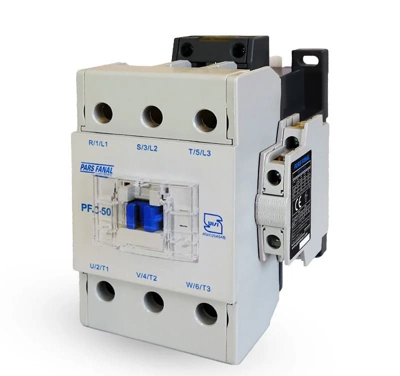کنتاکتور 50 آمپر پارس فانال 22 کیلووات بوبین AC 220 مدل PFC-50