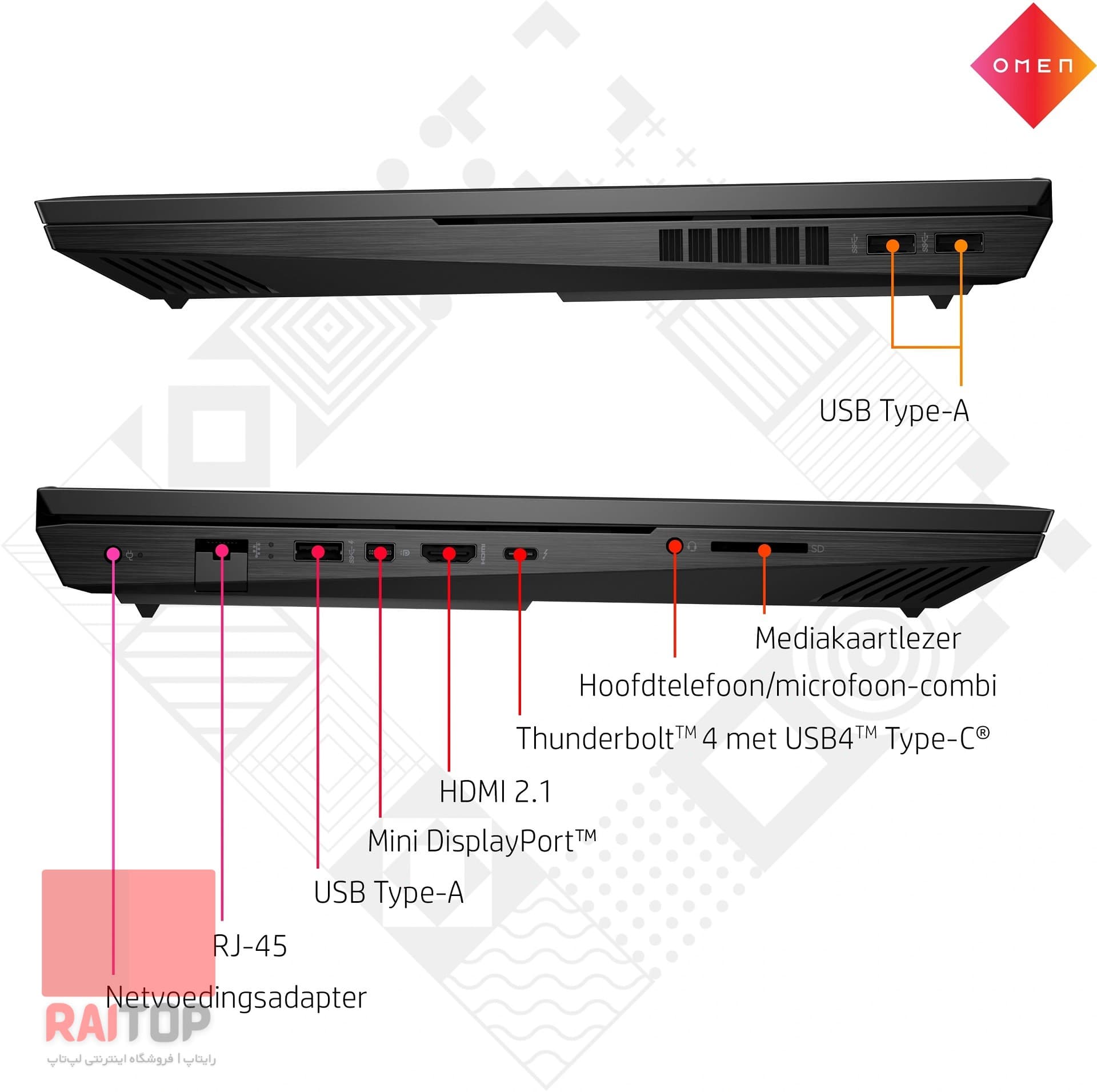 لپ تاپ گیمینگ 17 اینچی HP مدل Omen 17-CK2 13900HX — تصویر ۴