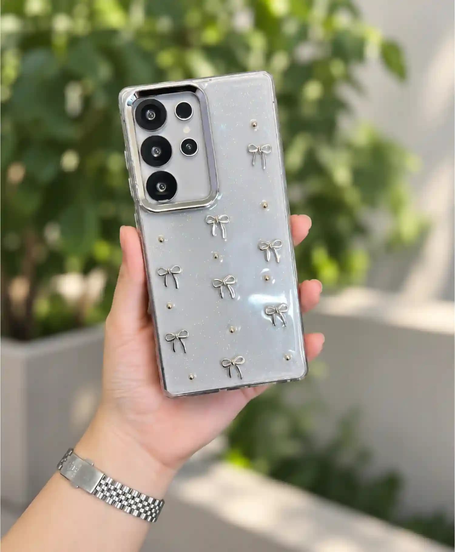 قاب ژله ای شاین دار پاپیونی گوشی موبایل Samsung S25 Ultra — تصویر ۴