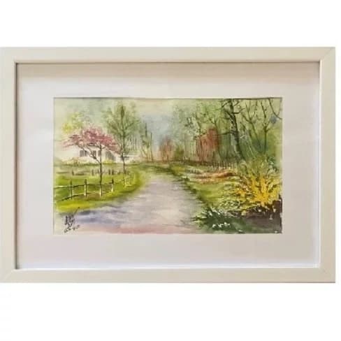 تابلو نقاشی آبرنگ نقش رنگ مدل S101 اندازه 30x40x2