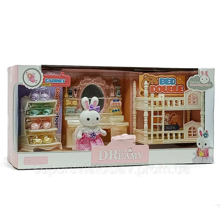 اسباب بازی مدل خانه عروسکی خرگوش طرح اتاق خواب کد 6690 — تصویر ۶
