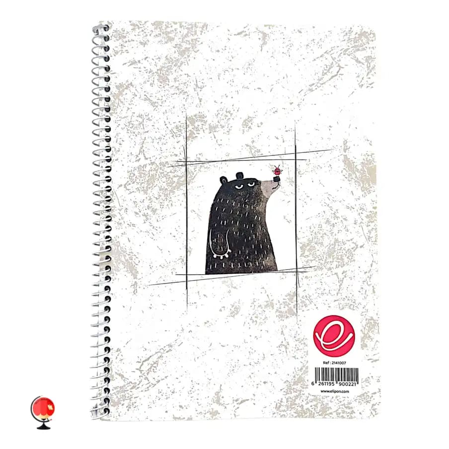 دفتر مشق 40 برگ سیمی طرح خرس و حشره الیپون — تصویر ۳