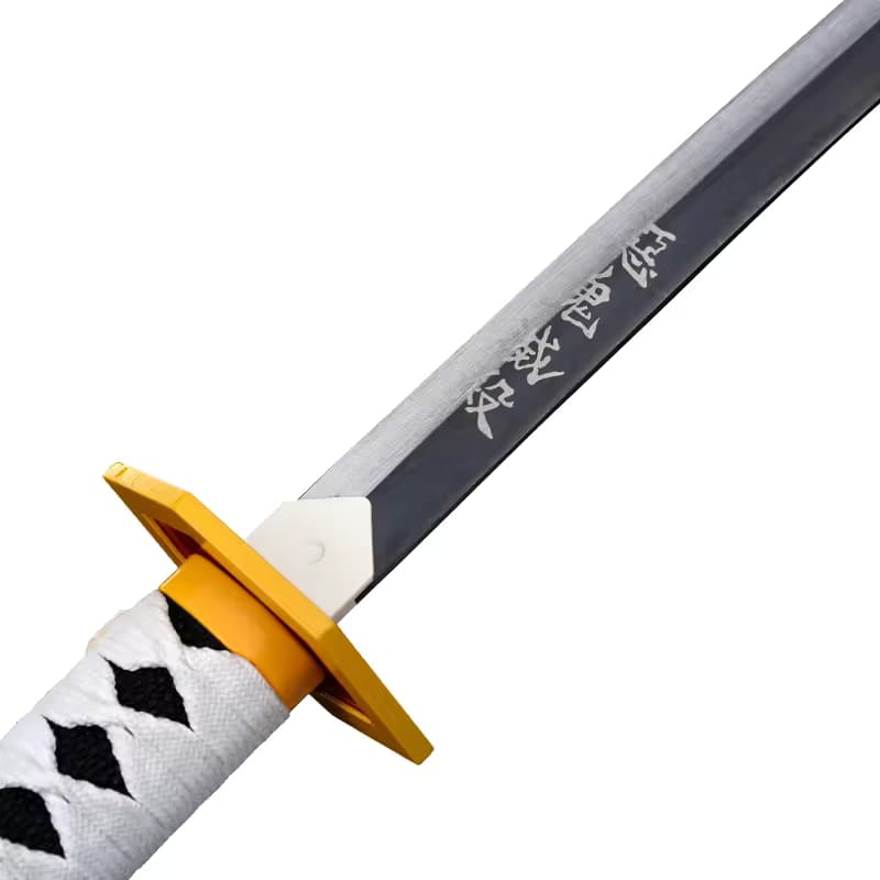 شمشیر چوبی 1 متری مدل گیو تومیوکا Giyu Tomioka طرح شیطان کش Demon Slayer کد 03 — تصویر ۴