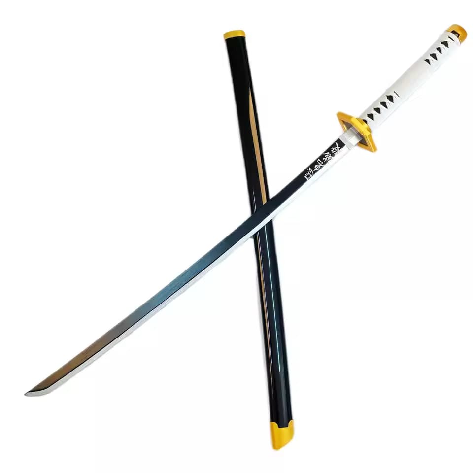 شمشیر چوبی 1 متری مدل گیو تومیوکا Giyu Tomioka طرح شیطان کش Demon Slayer کد 03 — تصویر ۲