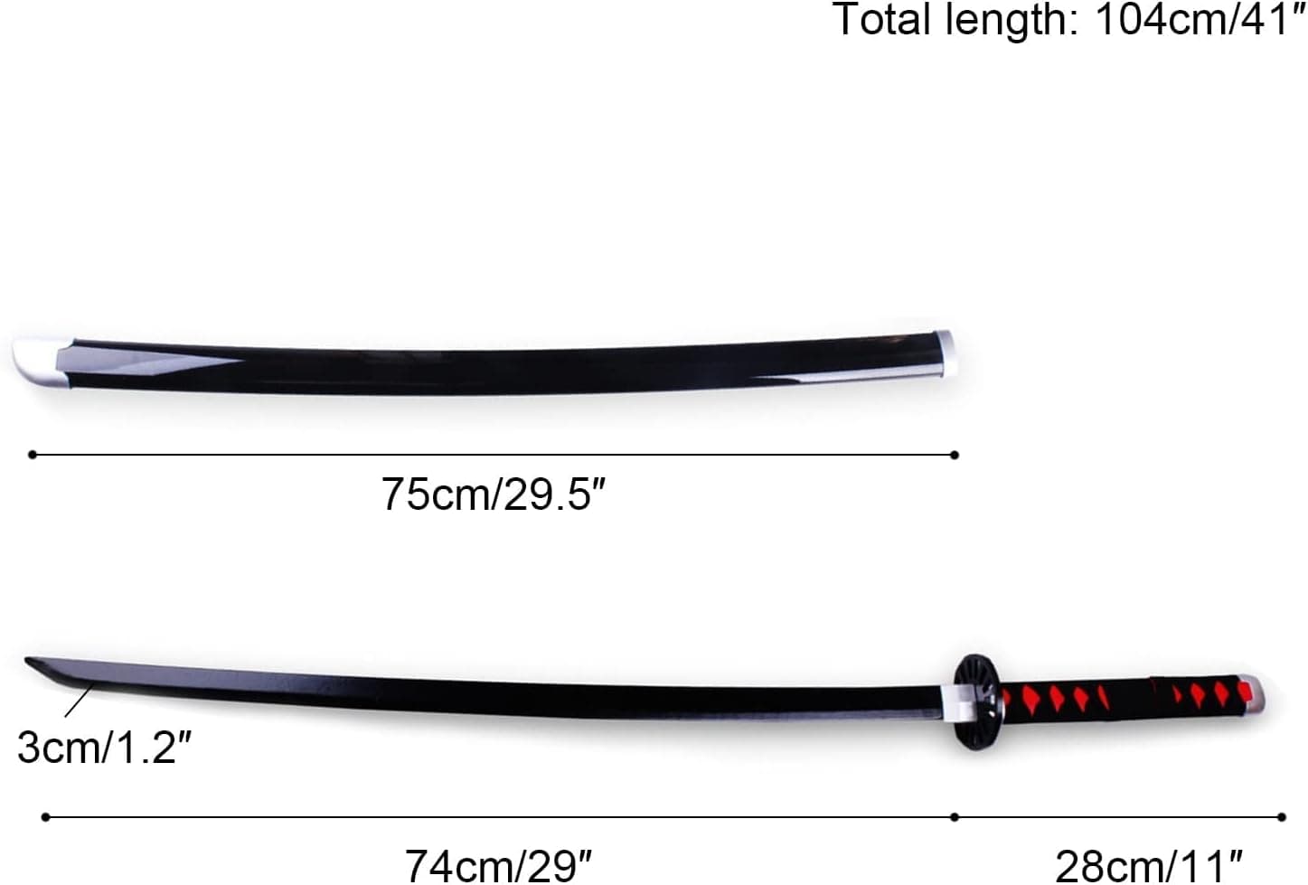 شمشیر چوبی 1 متری مدل تانجیرو کامادو Tanjiro Kamado طرح شیطان کش Demon Slayer کد 02 — تصویر ۶