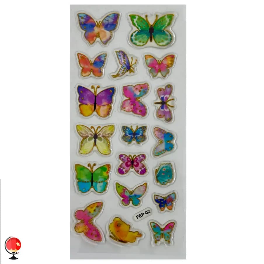 برچسب استیکر فانتزی طرح پروانه