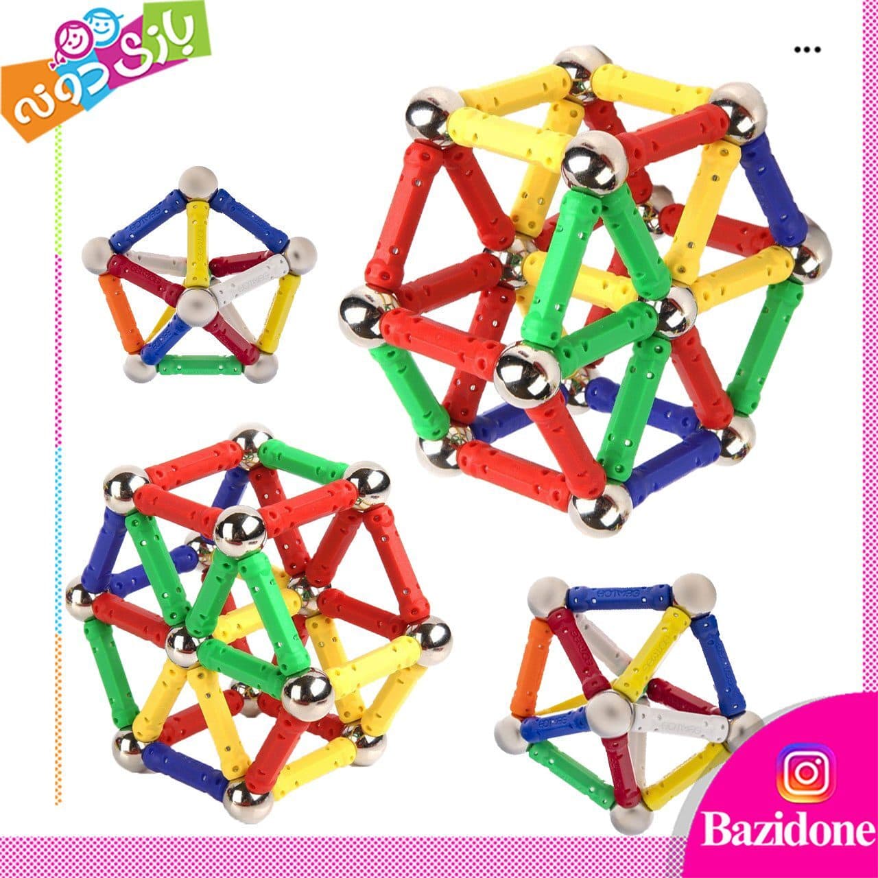 ساختنی مدل play magnet (124 قطعه) — تصویر ۲