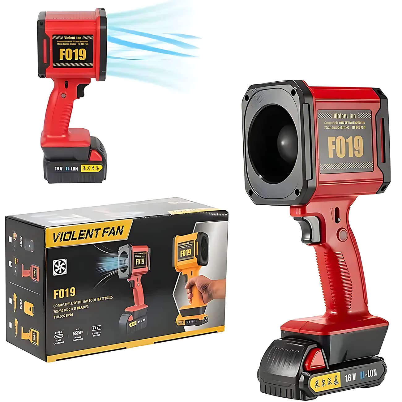 جت فن دمنده باد شارژی قابل حمل F019 — تصویر ۲