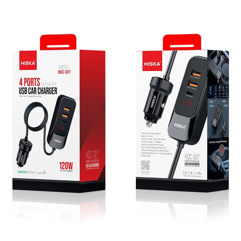 شارژر فندکی 120 وات هیسکا مدل HCC-327 — تصویر ۶