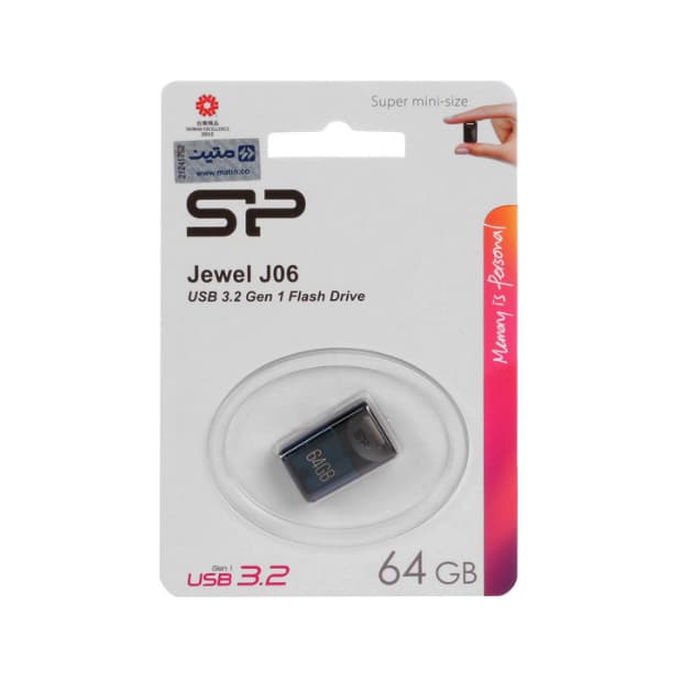 فلش مموری سیلیکون پاور Silicon Power مدل J06 ظرفیت 64 گیگابایت گارانتی متین