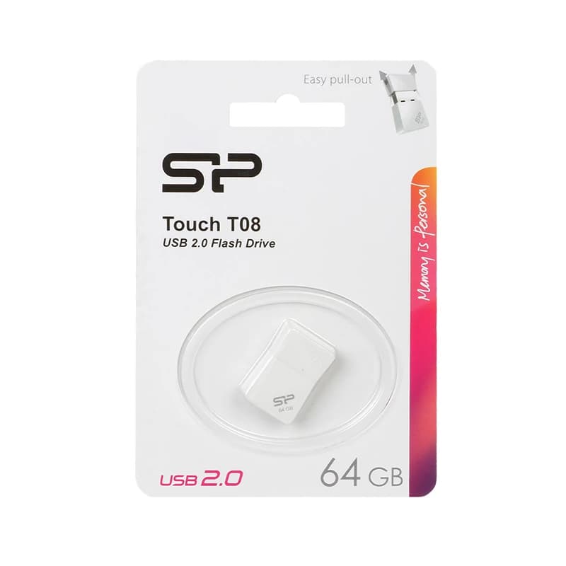 فلش مموری سیلیکون پاور مدل Silicon Power T08 ظرفیت 64 گیگابایت گارانتی متین