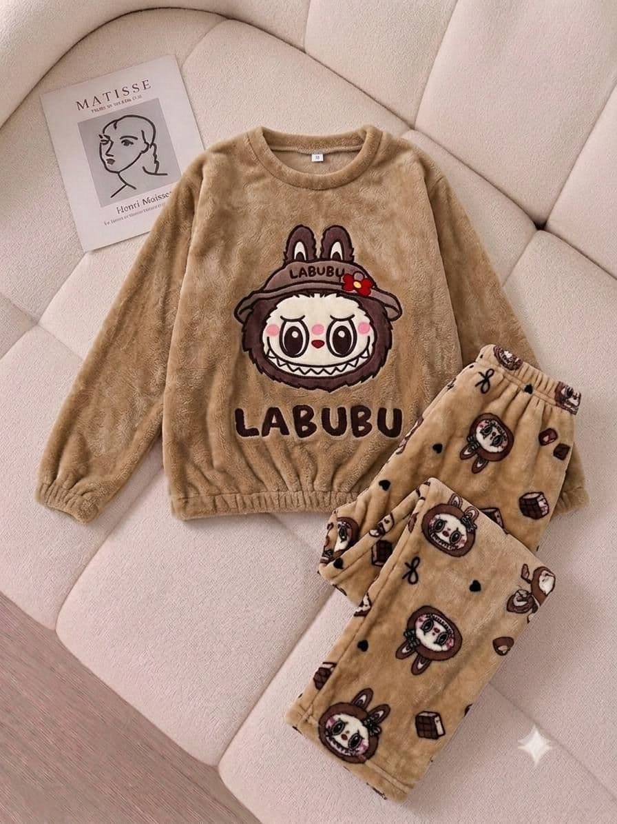 ست بلوز و شلوار حوله ای گرم بالا کد 9067