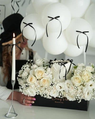 گل تولد و جعبه کیک برای عشقم