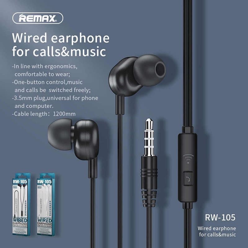 هندزفری REMAX-RW105/مشکی — تصویر ۲