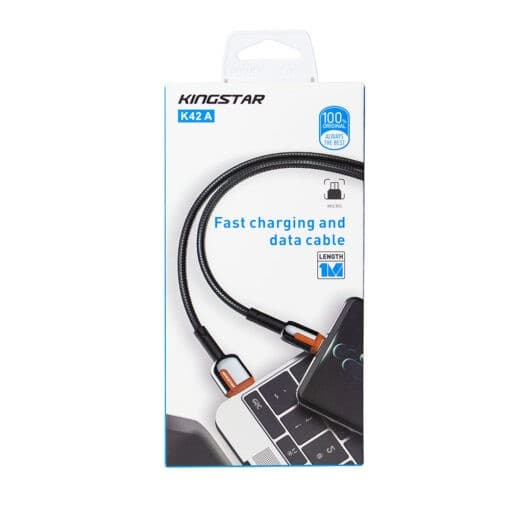 کابل کینگ استار KINGSTAR-K42-V/مشکی و طوسی — تصویر ۲