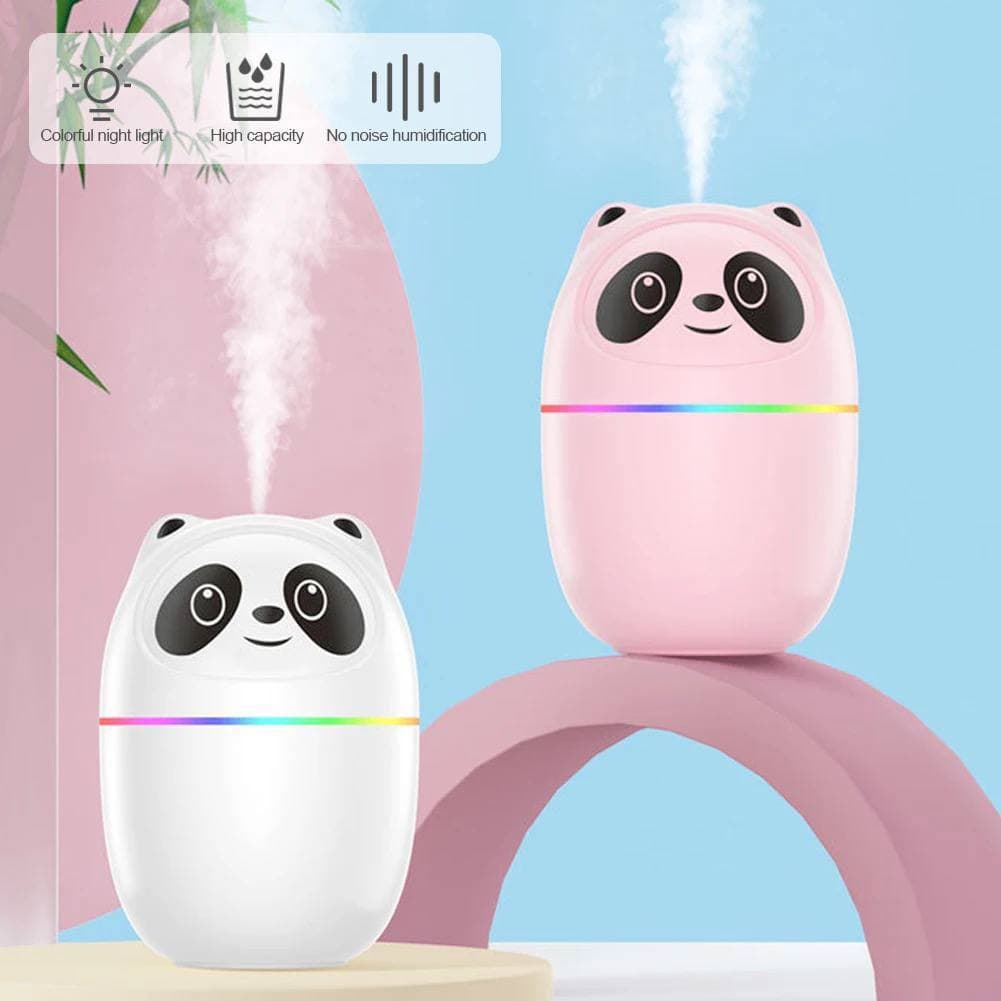 دستگاه بخور سرد مینی طرح پاندا چراغ دار حجم 220 میل Mini Cute Portable Air 220ml