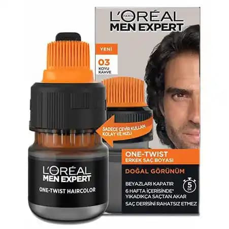کیت رنگ مو مردانه بدون آمونیاک لورآل Men Expert سری One Twist شماره 03 پایه رنگ قهوه ای تیره — تصویر ۷