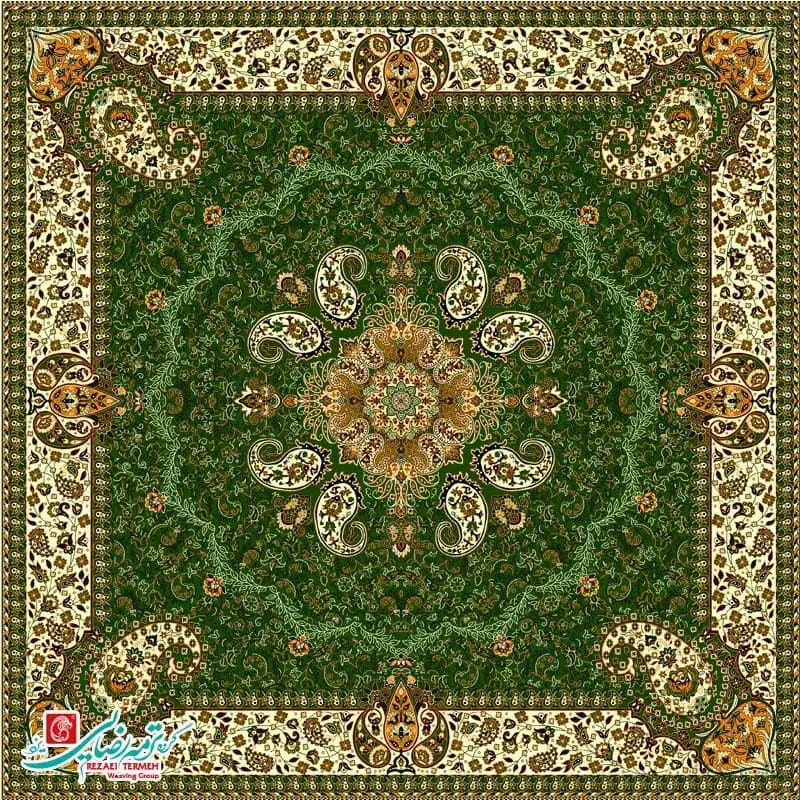 رومیزی ترمه مربع طرح هامون — تصویر ۵
