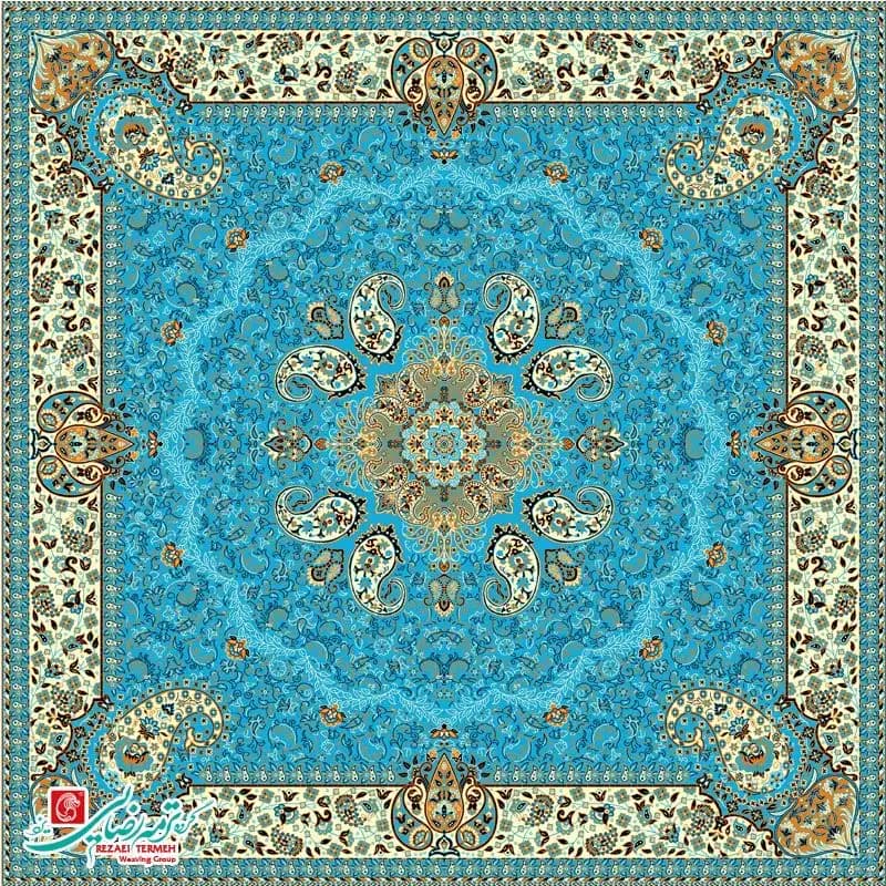 رومیزی ترمه مربع طرح هامون — تصویر ۲