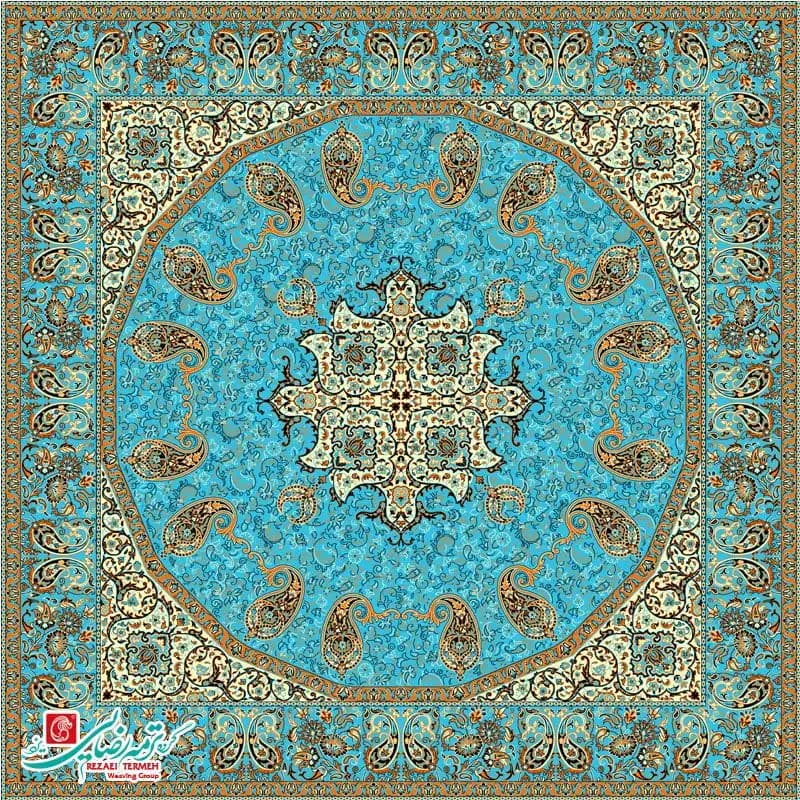 رومیزی ترمه مربع طرح فردوس