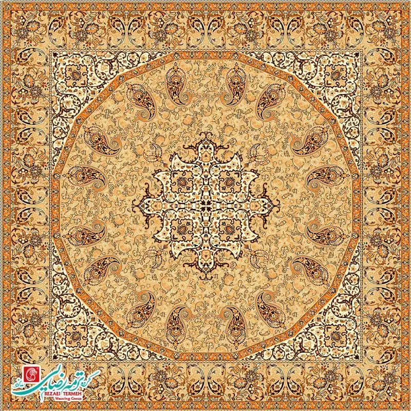رومیزی ترمه مربع طرح فردوس — تصویر ۶