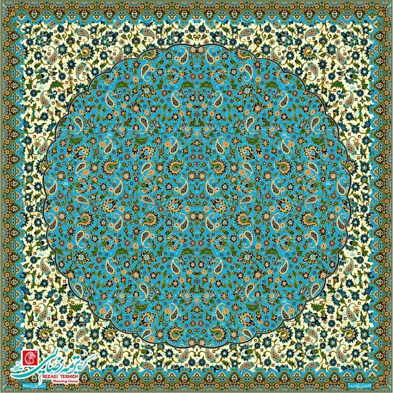 رومیزی ترمه مربع طرح مهتاب — تصویر ۱۰