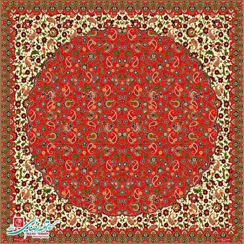رومیزی ترمه مربع طرح مهتاب