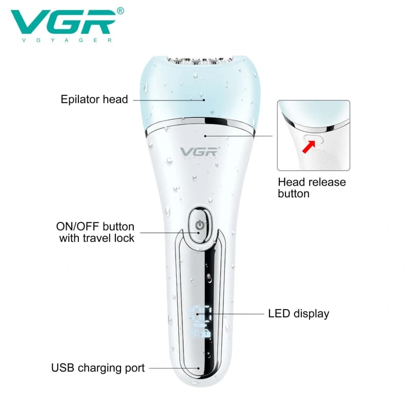 اپیلاتور شش کاره وی جی آر مدل V-733 — تصویر ۴